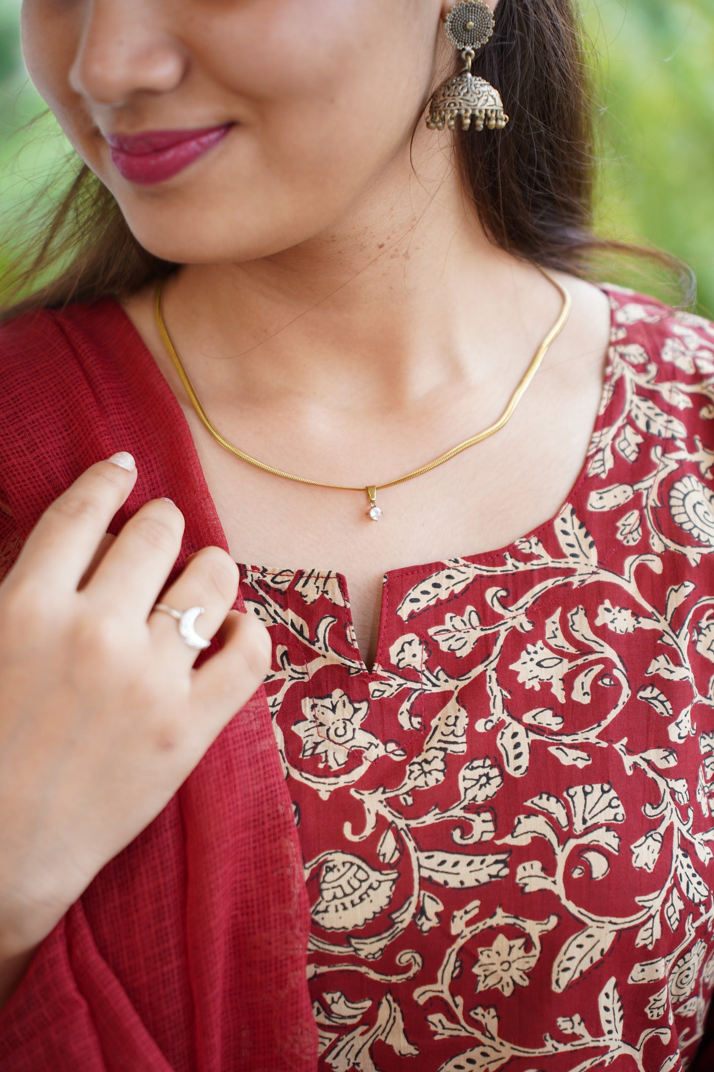 HEER Maroon Cotton Suit Set With Kota Doriya Dupatta