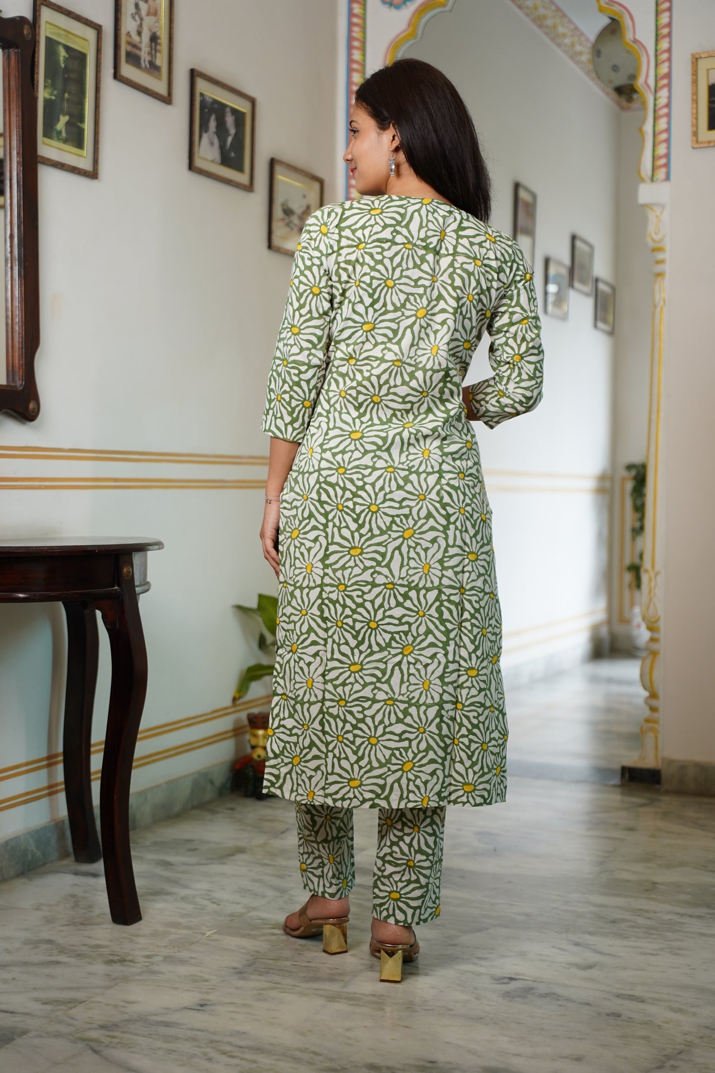 Yuthika handblock front gather Cordset