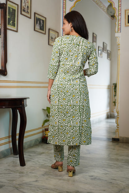 Yuthika handblock front gather Cordset