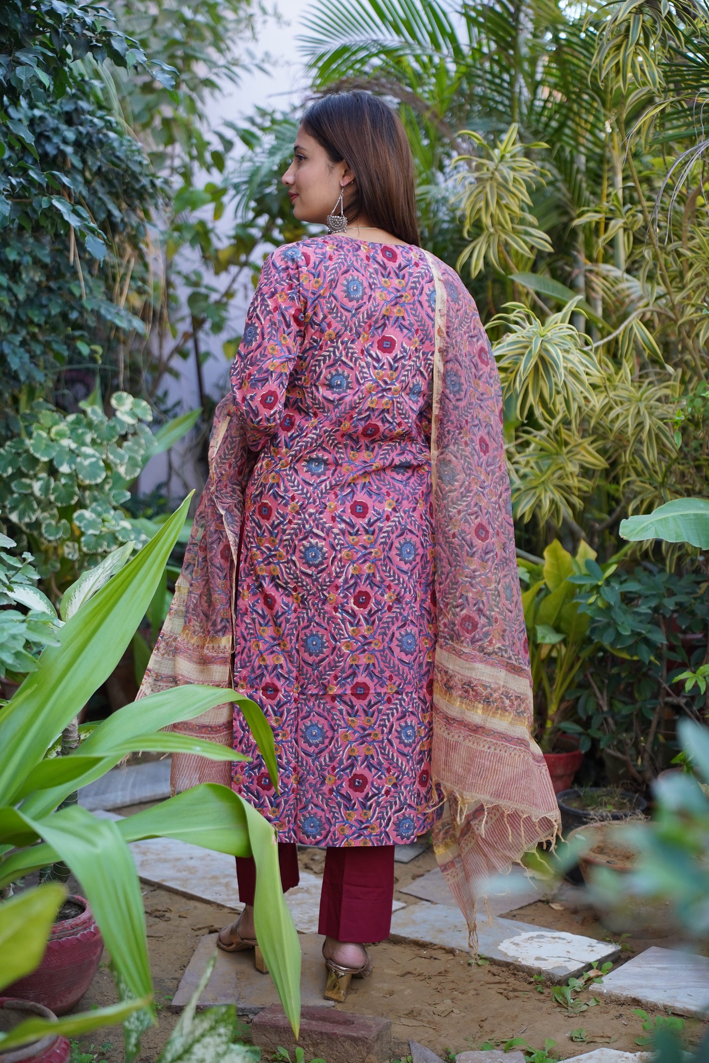 "Mehreen" Straight Kurta and plan Pant with Kota doriya dupatta