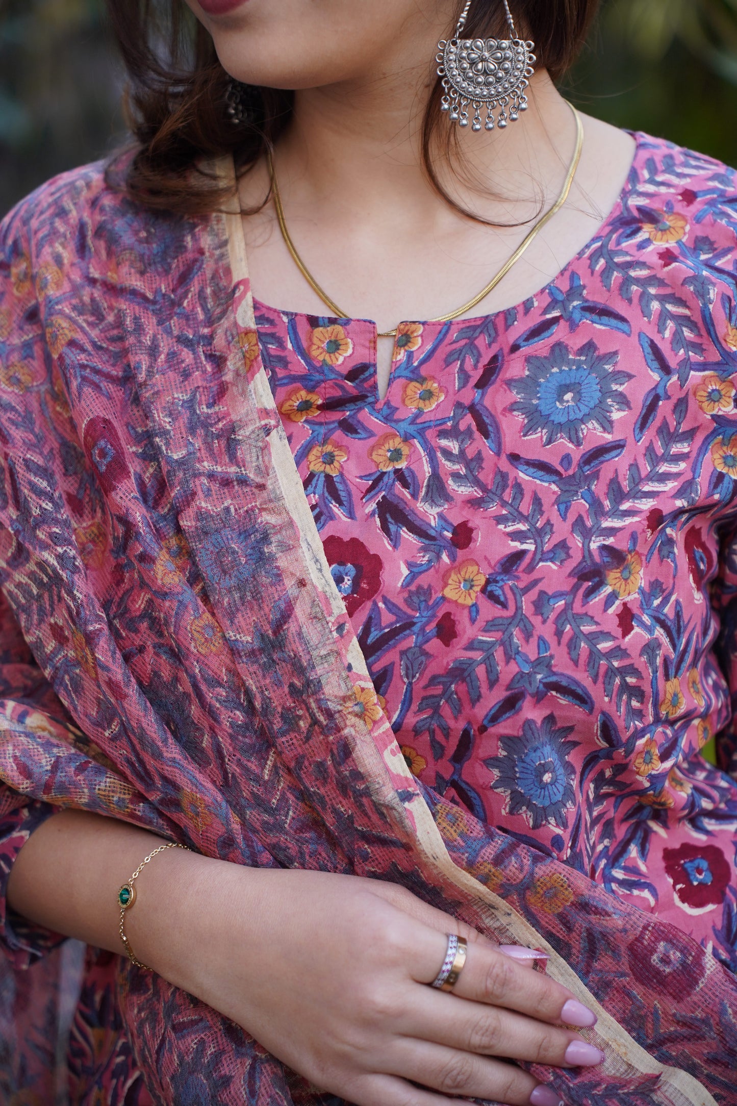 "Mehreen" Straight Kurta and plan Pant with Kota doriya dupatta