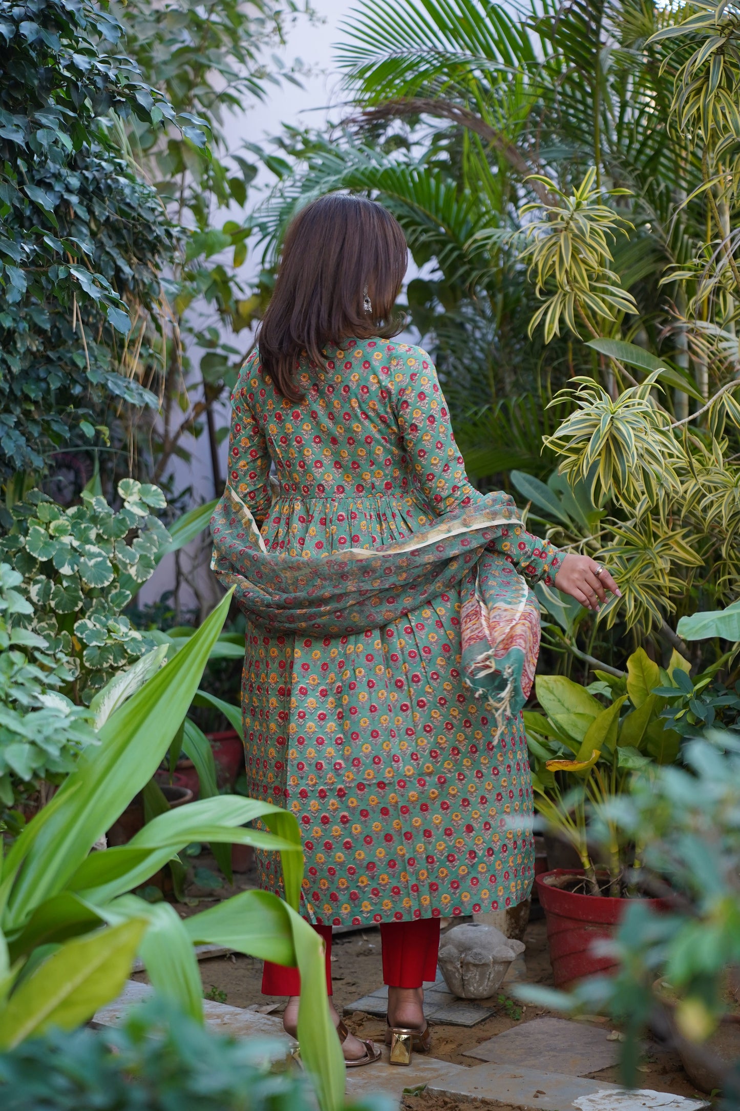 "Heer"  Alia Kurta and plan Pant with Kota doriya dupatta